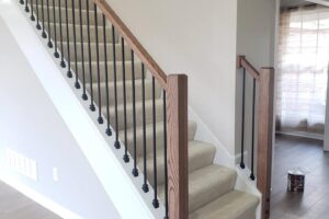 Handrail with staircase in remodeled home