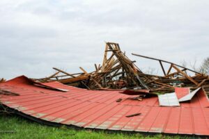 Storm Damage of Collapsed Roof
